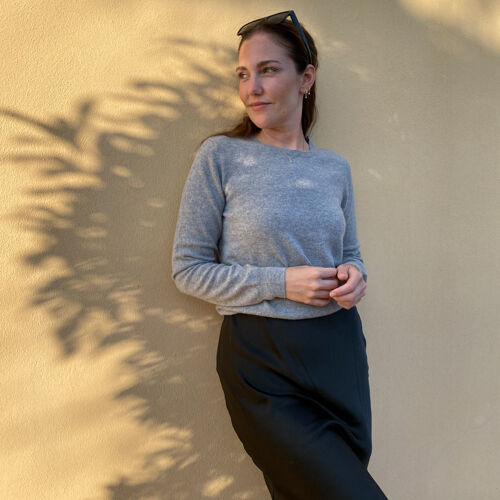 Basic kasjmier trui met ronde hals